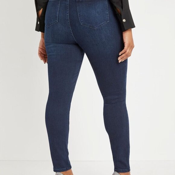 Eloquii Dark Wash Classic Fit Sculpting Skinny Jean in Size 14 L (Long) - Picture 5 of 12